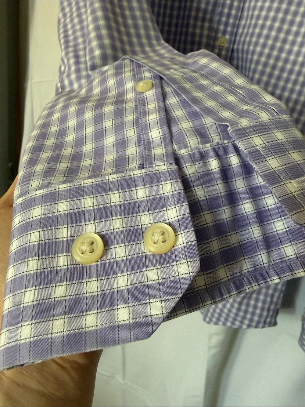 Banana Republic Lavender Gingham Button-Down Dress Shirt